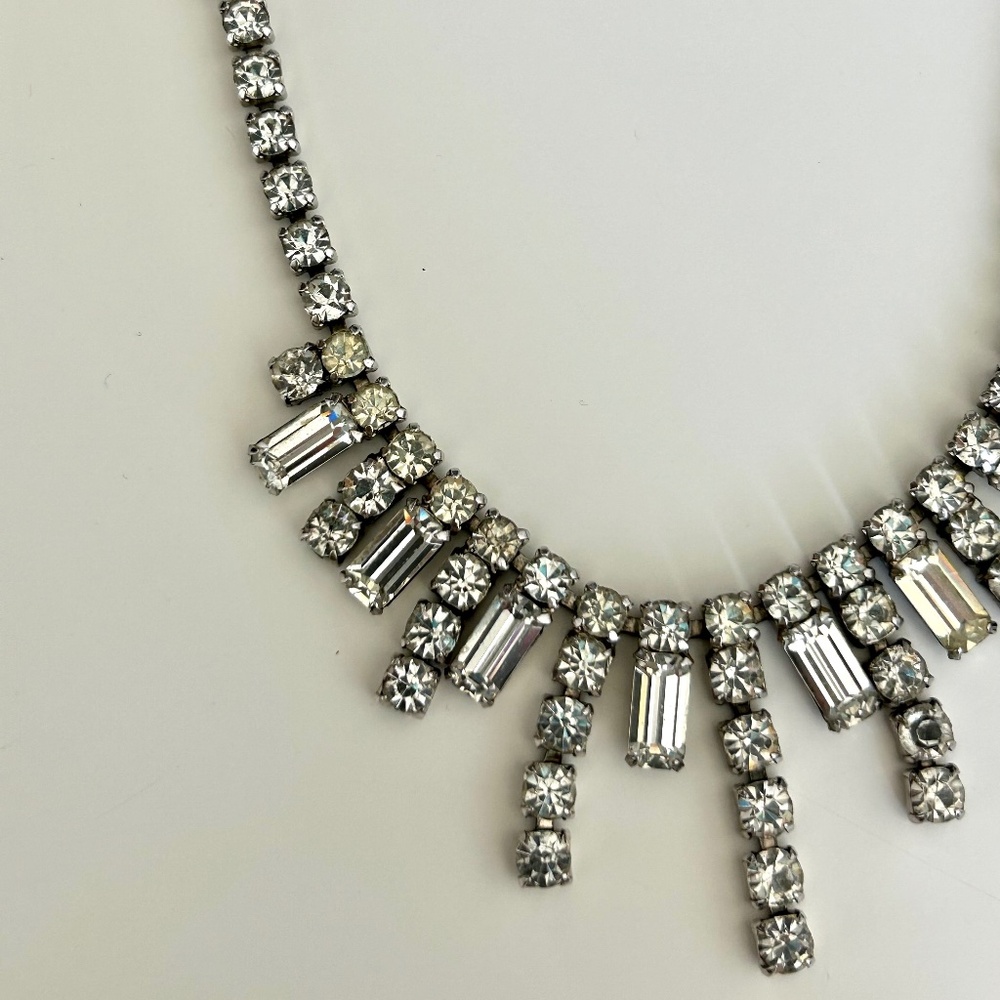 Vintage Rhinestone Statement Necklace - Picture 5 of 8